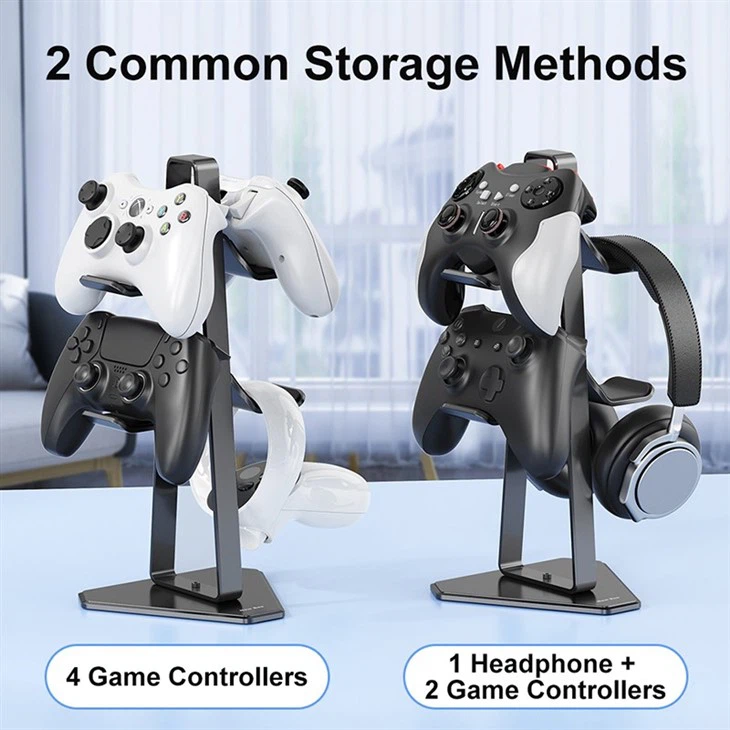 2 Tiers Aluminum Gaming Headset Controller Stand 2 Tiers Aluminum Gaming Headset Controller Stand