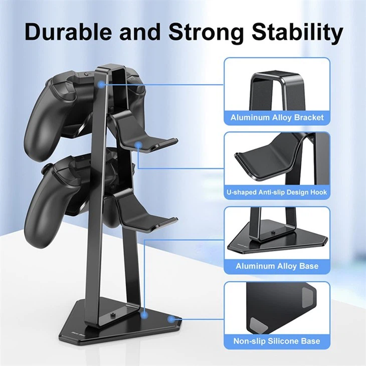 2 Tiers Aluminum Gaming Headset Controller Stand 2 Tiers Aluminum Gaming Headset Controller Stand